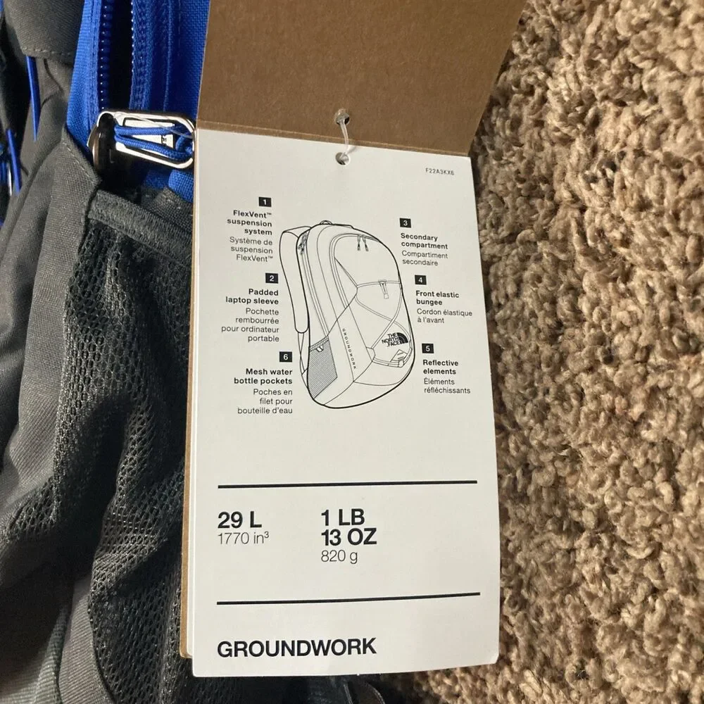 The North Face (Safe Prod. Matters) Groundwork Backpack Blue Laptop Bag NWT